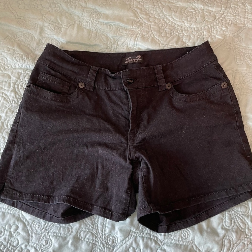 Black Denim Shorts Seven7